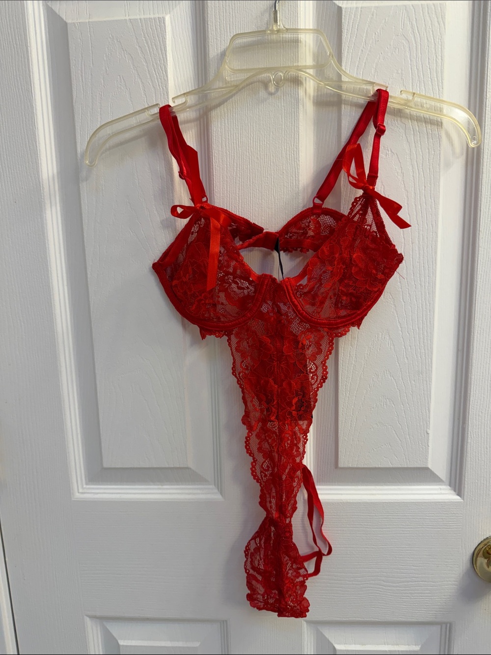 Red Lace Underwire Teddy Bodysuit - Women Intimates
